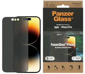 PanzerGlass UWF AB Szkło ochronne Privacy do Apple iPhone 14 Pro / Zestaw instalacyjny
