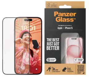 PanzerGlass UWF Szkło ochronne do Apple iPhone 15 / Zestaw instalacyjny 