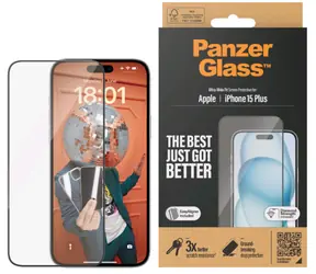 PanzerGlass UWF Szkło ochronne do Apple iPhone 15 PLUS / Zestaw instalacyjny 