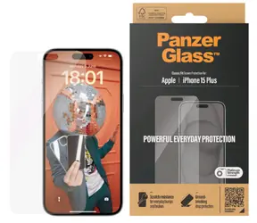 PanzerGlass Classic Fit Szkło ochronne do Apple iPhone 15 PLUS / Zestaw instalacyjny 