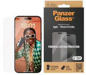 PanzerGlass Classic Fit Szkło ochronne do Apple iPhone 15 Pro Max / zestaw instalacyjny 