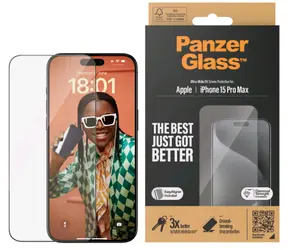 PanzerGlass UWF Szkło ochronne do Apple iPhone 15 Pro Max / Zestaw instalacyjny 