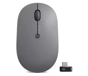 Lenovo Go Wireless Multi-Device szary / Mysz bezprzewodowa / 2400 DPI / Klucz USB-C 2,4 GHz / Bluetooth