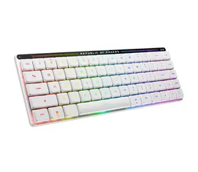Asus ROG Falchion Niskoprofilowa biała / Bezprzewodowa klawiatura do gier / Mechaniczna / Niskoprofilowa RX / RGB / BT i RF i USB