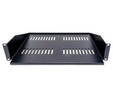 Xtendlan CPOLIC2U40-BP Półka 400mm czarna / uniwersalna / 2U / nośność 45kg / zaawansowana