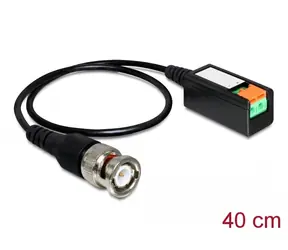 Kabel DeLock BNC (M) - Listwa zaciskowa 2-pinowa, 40 cm, czarna
