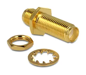 Adapter DeLock SMA Jack - SMA Jack przegroda złota