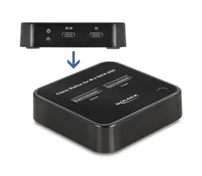 Stacja dokująca DeLock do 2x M.2 SSD, czarna