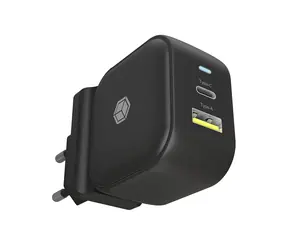 Icy Box IB-PS106-PD czarny / Ładowarka / 38W / 1x USB-A / 1x USB-C 