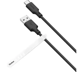 YENKEE YCU 315 BK SILIC Kabel USB-A (M) - USB-C (M) 1,5m czarny / 15W