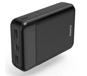 HAMA 187285 Eco Power 10 czarny / Power bank / 10000 mAh / 2x USB-A / 2A