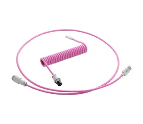 CableMod PRO Zwinięty Cable klawiatury USB-C - USB-A 1,5 m Truskawkowy Kremowy / Kabel klawiatury