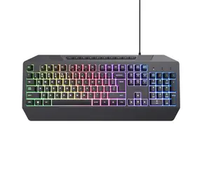 Trust Gaming GXT 836 Evocx Czarny / Klawiatura do gier / Membrana / USB-A / Układ US