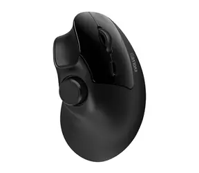 Evolveo TwinVerti czarna / Ergonomiczna mysz bezprzewodowa / optyczna / 1600 DPI / 7 przycisków / RF 2,4 GHz / Bluetooth 
