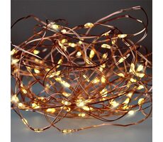 Łańcuszek świąteczny Solight miedziany / 100x mini LED / 10m / 3 x AA