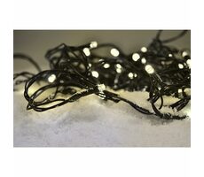 Solight LED zewnętrzny łańcuch bożonarodzeniowy ciepły biały / 100x LED / 10m / 3M zasilanie / 8 funkcji / IP44 / 3x AA
