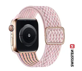 Nylonowy pasek Swissten z klamrą do zegarka Apple Watch 42/44/45/49 w kolorze różowym