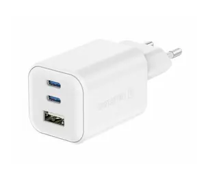 Swissten Adapter sieciowy GaN 2x USB-C/USB-A biały / 65W / QC / PD