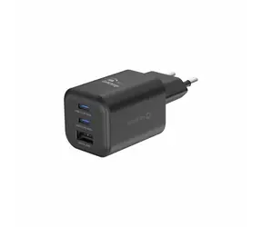 Swissten Adapter sieciowy GaN 2x USB-C/USB-A czarny / 65W / QC / PD
