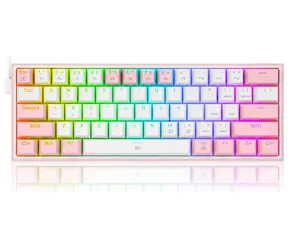 Redragon K617 Fizz Czerwony różowy / Klawiatura do gier / mechaniczna / przełączniki czerwone / USB / US