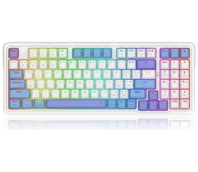 Redragon K664WBP Gloria Pro Bumblebee biały / klawiatura do gier / mechaniczna / przełączniki żółty / USB / RF 2,4 GHz / BT / US