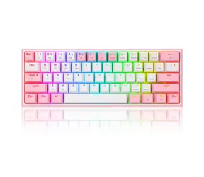 Redragon K616 RGB Fizz Pro czerwono-szara / Klawiatura gamingowa / mechaniczna / czerwone przełączniki / USB / RF 2.4 GHz / Bluetooth / US / wyprzedaż