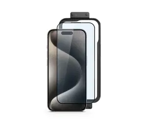 Epico Szkło ochronne Edge to Edge do Apple iPhone 15 Pro Max czarne / 2 szt. / ramka montażowa