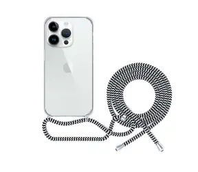 Epico Przezroczyste etui z przewodem do iPhone'a 14 PLUS czarno-białe