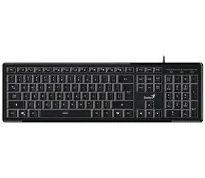 Genius Slimstar 820 czarny / Klawiatura przewodowa / podświetlana / Copilot / USB / CZ+ układ SK