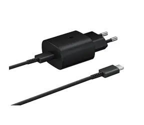 Zasilacz Samsung z szybkim ładowaniem (25W) czarny / kabel 1m / USB-C / 3A / opakowanie zbiorcze