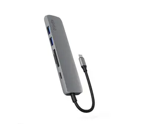 Hub aluminiowy Epico 6w1 8K z USB-C w kolorze gwiezdnej szarości
