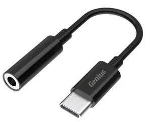 Genius ACC-C100 Redukcja gniazda audio 3,5 mm na USB-C 10 cm, czarna