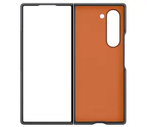 Samsung Pokrowiec ochronny wykonany ze skóry wegańskiej do Samsung Galaxy Z Fold 6 w kolorze szarym