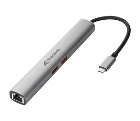 Sharkoon OfficePal Combo Adapter / adapter dokujący / 1x HDMI 4K@60Hz / 2x USB-A / 2x USB-C / 1x RJ-45