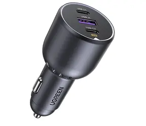 Ugreen 35025 130W 3- Port szybka ładowarka samochodowa / Ładowarka samochodowa / 130 W / 2x USB-C / 1x USB-A 