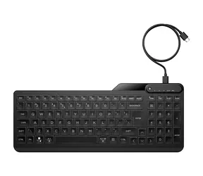 HP 405 Multi-Device z podświetleniem, czarna / klawiatura przewodowa / membrana / USB-C / podświetlany / układ US