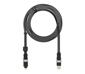 Rolling square inCharge XL 3M czarny / kabel do ładowania i transmisji danych 6w1 / USB / USB-C / Lightning / MicroUSB / 100W