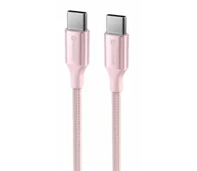 Kabel do transmisji danych Swissten TEXTILE II USB-C - USB-C 1,5m różowy