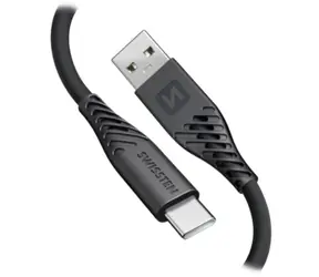 Swissten SOFT SILICONE kabel do transmisji danych USB - USB-C 0,4m czarny
