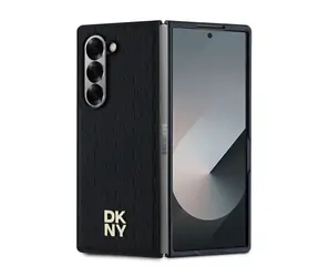DKNY PU Skóra Powtórzony wzór Logo MagSafe Tylna obudowa do Samsung Galaxy Z Fold 6 w kolorze czarnym