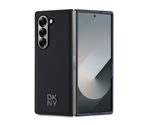 Tylna obudowa DKNY PU Leather Stack Logo MagSafe do Samsung Galaxy Z Fold 6 w kolorze czarnym