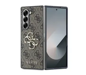 Tylna obudowa Guess PU 4G z metalowym Logo do Samsung Galaxy Z Fold 6, brązowa