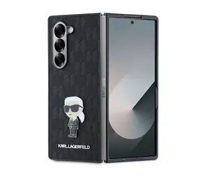Etui Karl Lagerfeld PU Saffiano z ikonicznym monogramem na tył telefonu Samsung Galaxy Z Fold 6 w kolorze czarnym
