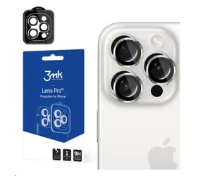 Szkło ochronne na obiektyw 3mk Pro do aparatu Apple iPhone 15 Pro Max, srebrne