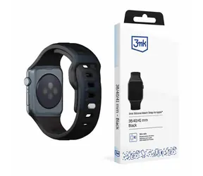 Silikonowy pasek do zegarka 3mk do Apple 38/40/41mm w kolorze czarnym
