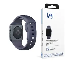 Silikonowy pasek do zegarka 3mk do Apple 38/40/41mm w kolorze szarym