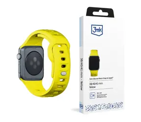 Silikonowy pasek do zegarka 3mk do Apple 38/40/41mm w kolorze żółtym