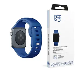 Silikonowy pasek do zegarka 3mk do Apple 42/44/45/49mm Niebieski