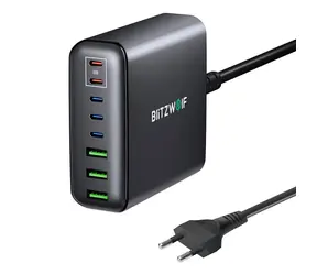 Blitzwolf BW-S26 czarny / Ładowarka sieciowa / 250W / 5x USB-C / 3x USB-A 