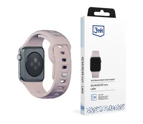 Silikonowy pasek do zegarka 3mk do Apple 42/44/45/49mm Latte